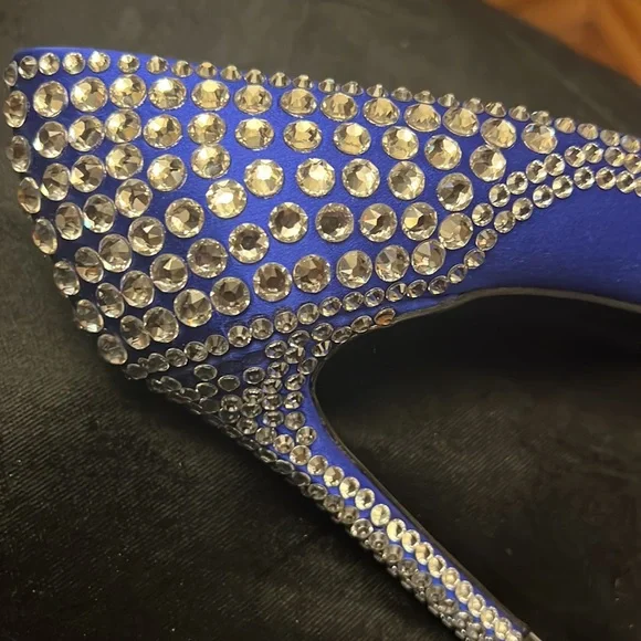 Balmain Blue Rhinestone Pumps - Picture 5 of 5